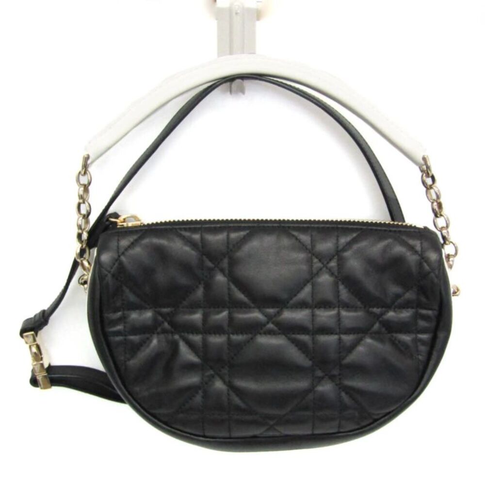 Christian Dior Vibe Hobo Cannage Quilt Lambskin Black Leather Handbag